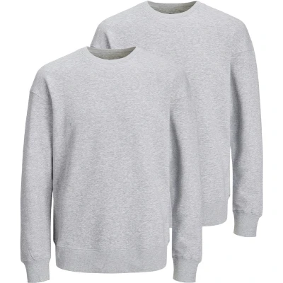 Afbeelding van Jack &amp; Jones 2ER PACK Sweater, Heren, Maat: Medium, Light grey melange