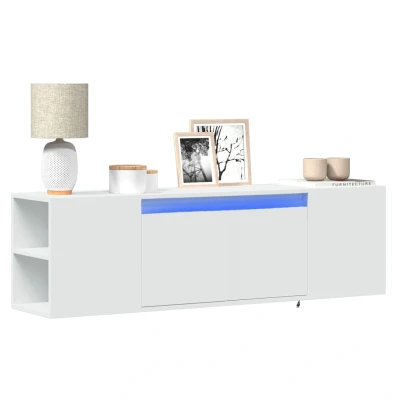 Afbeelding van vidaXL Tv wandmeubel met LED verlichting 135x31x39,5 cm wit