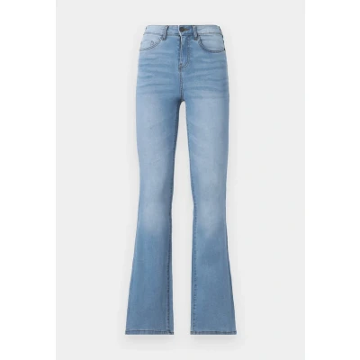 Afbeelding van Noisy May Nmsallie Flare Bootcut jeans, Dames, Maat: 30x30, Light blue denim