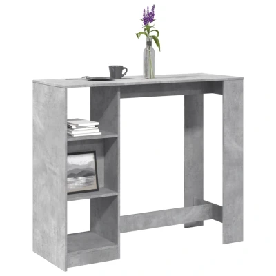 Afbeelding van vidaXL Bartafel met schap 124x46x103,5 cm bewerkt hout betongrijs