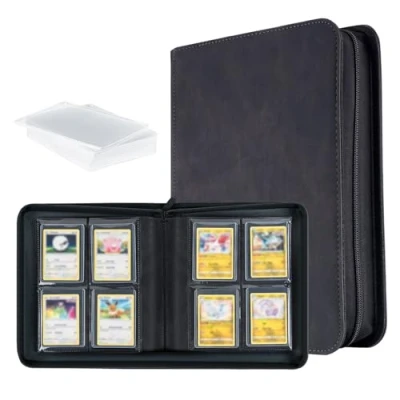 Afbeelding van Tolesum Toploader Album pour cartes à collectionner 112 Toploader, 4 compartiments, avec 10 pcs 35PT Classeur TCG, MTG, albums Noir