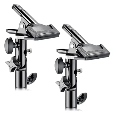 Image de Neewer 2 Unités Photo Studio Métallique Robuste Clamp Support avec 5/8Stand Attachment Light pour Réflecteur