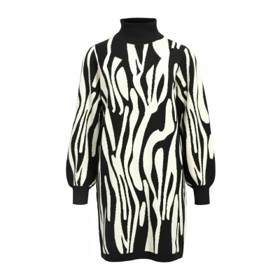 Afbeelding van Object Objray ROLL NECK Gebreide jurk black, Dames, Maat: Small, Black