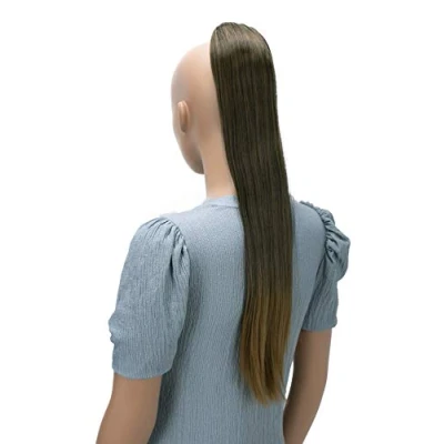 Afbeelding van PRETTYSHOP PH624 Haarverlenging, 65 cm, kunsthaar, glad, gevlochten, met bevestigingsband, bruin