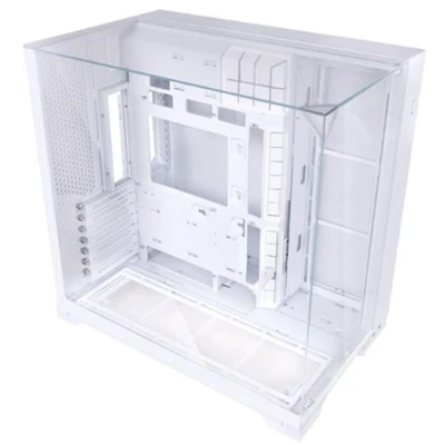 Afbeelding van Lian Li O11 Vision Compact Gaming pc behuizing ATX, wit, midi toren, met gehard glas, grafische kaarten tot 408 mm, radiatoren 360 behuizing, staal, aluminium, glas