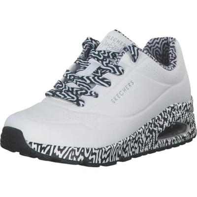 Afbeelding van Skechers Sneakers laag White black, Dames, Maat: 36, black Kunststof