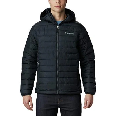 Afbeelding van Columbia Powder LITE Hooded Jacket Winterjas, Heren, Maat: Small, Black