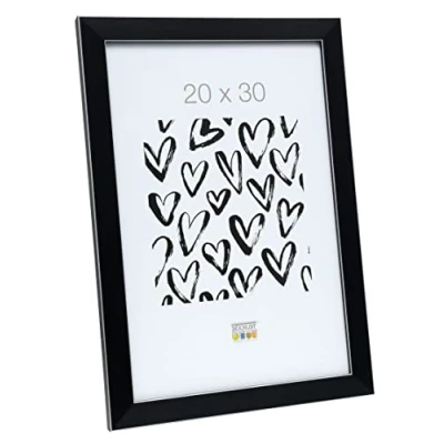 Afbeelding van Deknudt Frames Fotolijst Zwart met zilverbies S41VK2 20x30 cm