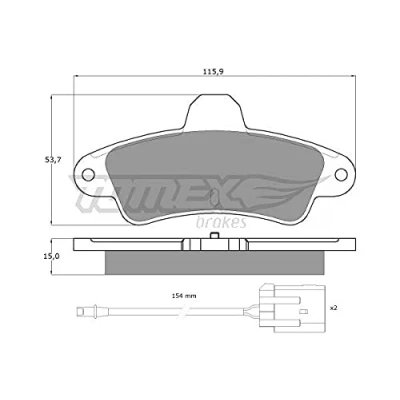 Afbeelding van TOMEX brakes TX 11 201 Remblokkenset Achteras Incl. slijtage waarschuwingscontact Met toebehoren FORD: MONDEO 2, 1