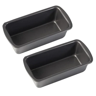 Afbeelding van Set van 2 kleine broodvormen 0,5 kg roestvrij staal om te bakken, 19 x 9 6 cm, rechthoekige broodbakvormen voor oven, Ninja AF300UK AF400UK
