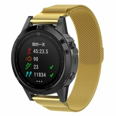 Afbeelding van Milanese bandje Goud Garmin Fenix 7S / 6S 5S &amp; Instinct 2s