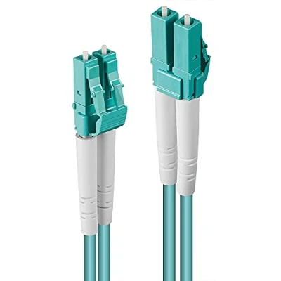 Afbeelding van Lindy 200m OM3 LC Duplex Glasvezel kabel Turkoois