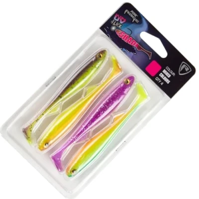Afbeelding van Fox Rage Slick Shad Mixed UV Colour Pack 11cm (4 stuks)