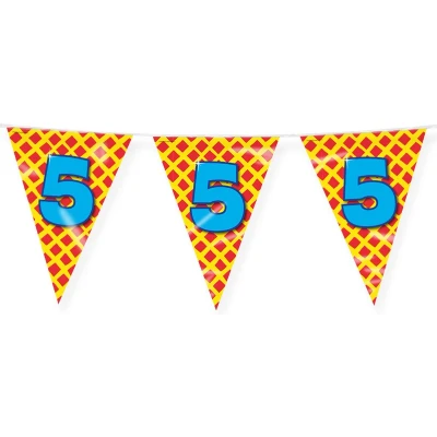 Afbeelding van Vlaggenlijn slinger 5 jaar party 10 meter