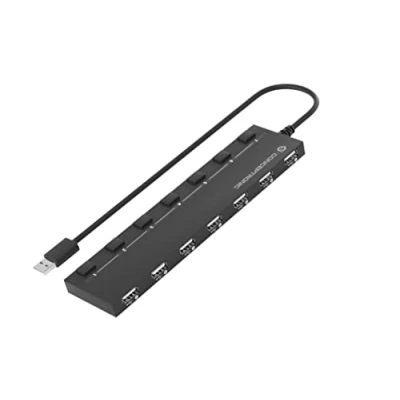 Afbeelding van Conceptronic HUBBIES 7 Port USB 2.0 hub 3.2 Gen 1 poorten Zwart