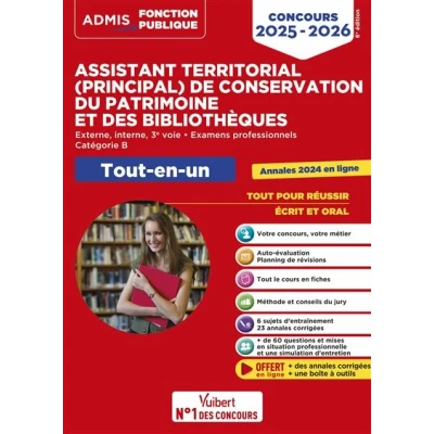Image de Concours Assistant territorial et principal de conservation du patrimoine des bibliothèques Catégorie B Tout en un