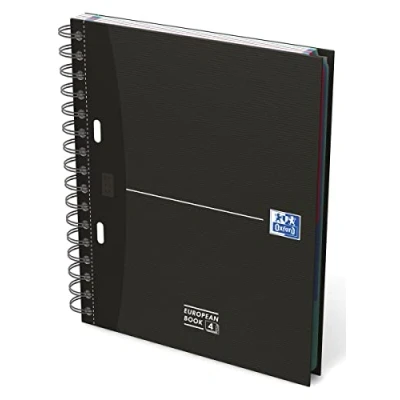 Afbeelding van Oxford Office Essentials European Book, 240 Bladzijden, Ft A4+, Gelijnd, Geassorteerde Kleuren Spiraalschrift