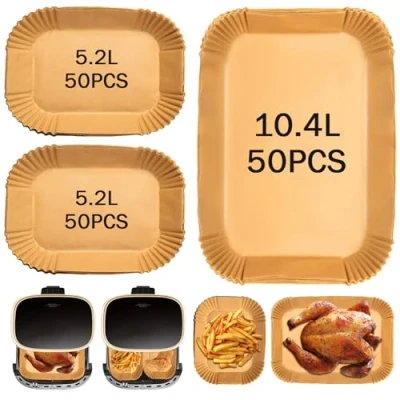 Afbeelding van Papier Cuisson Air Fryer, 150 PCS pour Ninja Flex Drawer Dual Zone AF500EU 10,4L, Doublure en Jetable Fryer Accessoires For AF500EU, Cecotec 9000 9L, Paper Liners Friteuse Sans Huile