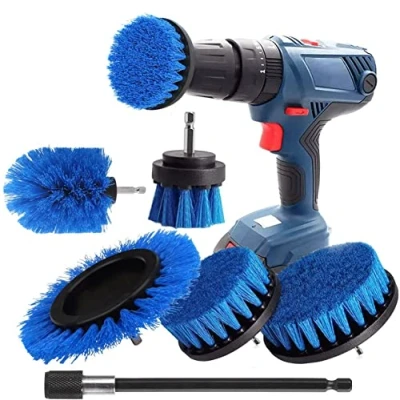 Afbeelding van YIHATA Reinigingsborstel voor boormachine, 6 stuks, borstel reinigingsborstel, velgen, tegels, badkuip, keuken, toilet, vloer, blauw