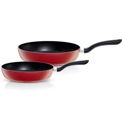 Afbeelding van Fissler Cenit® Red Rode Koekenpan Set 24 &amp; 28 cm Lichtgewicht Aluminium