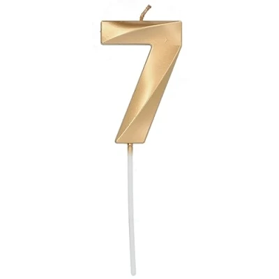 Afbeelding van Folat Kaars cijfer 7 glamour goud metallic cm