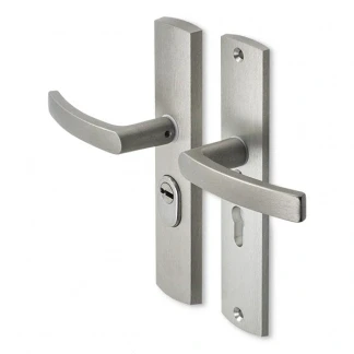 Afbeelding van Veiligheidsbeslag met kruk AXA Curve Plus 55 mm (Kerntrekbeveiliging, Aluminium, RVS)