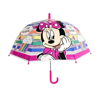Afbeelding van Minnie mouse meisjes transparante paraplu 48 cm