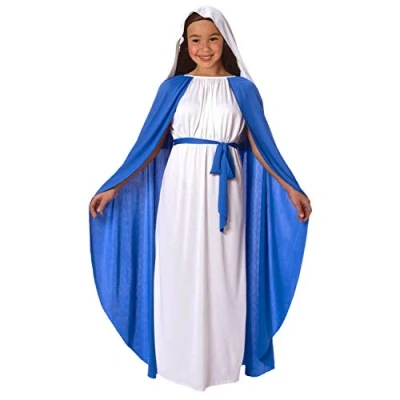 Afbeelding van Morph Maagd Maria Kostuum voor kinderen, Kinderkostuum, Meisje, Meisjeskostuum, Kerstkostuum Meisjes Maat S