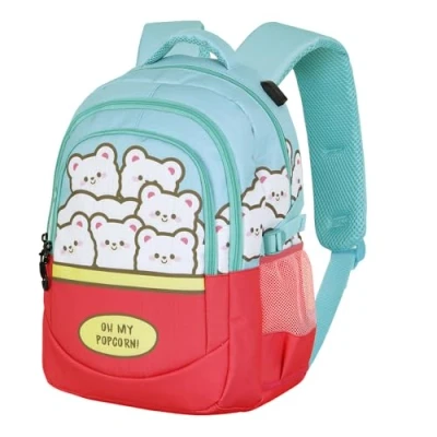 Afbeelding van Karactermania Oh My Pop Running Plus Rugzak Handbagage Backpack met Trolley bevestiging + USB poort Popcorn Blauw