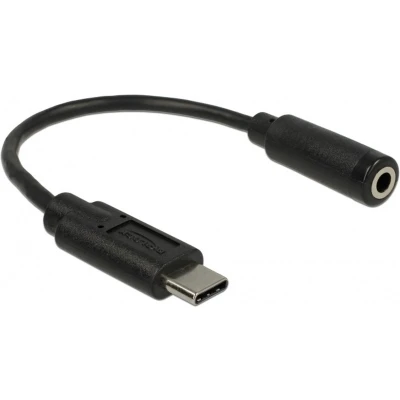 Afbeelding van USB C naar 3,5mm Jack audio adapter actief / zwart 0,15 meter