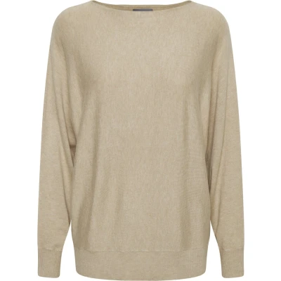 Afbeelding van Culture Annemarie Batwing Trui, Dames, Maat: XXL, Warm sand melange
