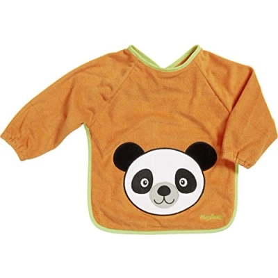 Afbeelding van Playshoes Slabbetje Met Lange Mouwen Panda Oranje 30 X 39 Cm