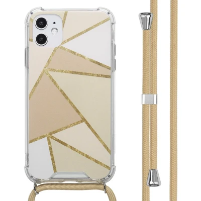 Afbeelding van imoshion Hoesje Geschikt voor iPhone 11 Design met Koord Beige Graphic