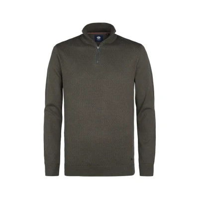 Afbeelding van Petrol Industries Heren Gebreide Half Zip Trui Augusta Grijs Maat S