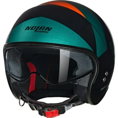 Afbeelding van Nolan N21 06 Tangente 347 Zwart Militair Groen Oranje Glossy Jethelm Maat M Helm