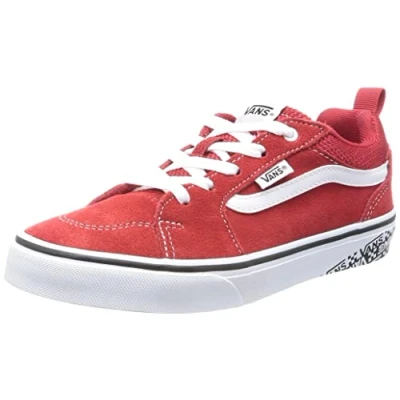 Afbeelding van Vans Ward suède/canvas, sneakers, uniseks, kinderen, Zijwand Rood Wit