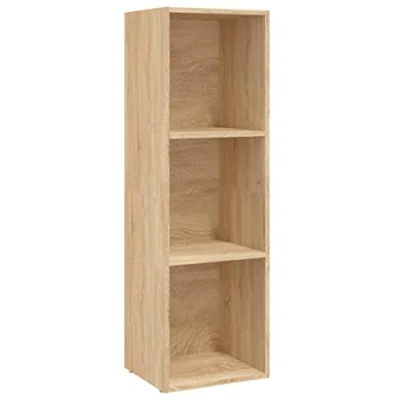 Afbeelding van Boekenkast/tv meubel 36x30x114cm bewerkt hout sonoma eikenkleur