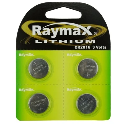 Afbeelding van Raymax Lithium 3V Knoopcel CR2016 4 stuks