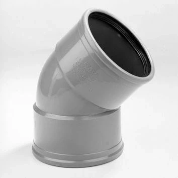 Afbeelding van PVC bocht 45 graden manchet, 200 mm (2 x
