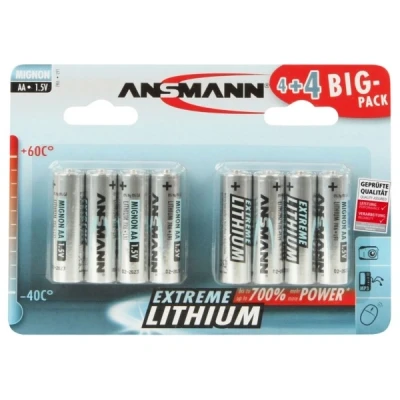 Afbeelding van ANSMANN lithiumbatterij Mignon AA / FR6 8 pack