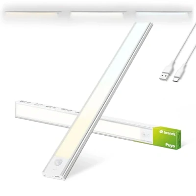 Afbeelding van Brendz LED Kastverlichting met bewegingssensor, 40 cm, USB C Oplaadbaar, Dimbaar, Magnetisch, 3 Kleurtemperaturen, Draadloos, op Batterij, Zilver
