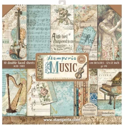 Afbeelding van Stamperia Music 12x12 Inch Paper Pack (SBBL48)