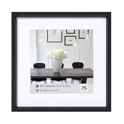 Image de walther design ES330B Steel Style Cadre photo en plastique 30x30 cm, noir