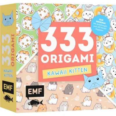 Afbeelding van 333 Origami Kawaii Kitten Niedliche Papiere falten für Katzen Fans