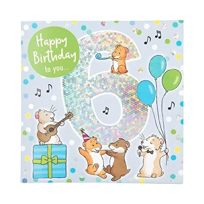 Afbeelding van Depesche 11515 012 Muziekkaart voor de 6e verjaardag met originele binnentekst en envelop, meerkleurig, 15,5 x cm