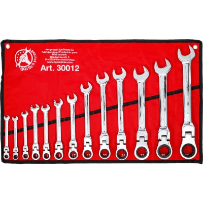 Afbeelding van BGS Ratelring steeksleutelset flexibele koppen 8 32 mm 13 delig