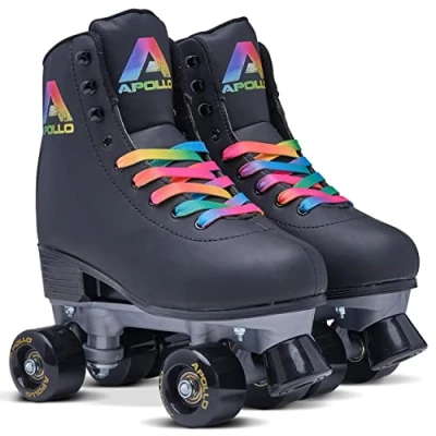 Afbeelding van Apollo Disco Classic Scooter, rolschaatsen voor kinderen en volwassenen, quad skates verstelbaar in 3 maten, van 31 tot 42, dames chique designs