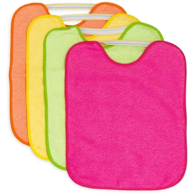 Afbeelding van Ti TIN Set van 4 waterdichte slabbetjes met elastische sluiting 90% katoen, 10% polyester vinylvoering voor baby&#039;s vanaf 1 jaar, intensief, 18 24 maanden, Intensief