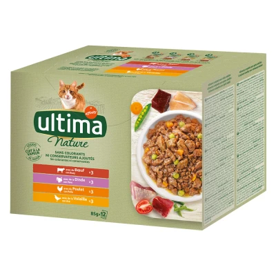 Afbeelding van 48x 85g Ultima Nature Meat Variation (rund, kalkoen, kip, gevogelte) nat kattenvoer