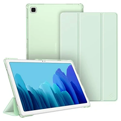 Afbeelding van Fintie beschermhoes compatibel met Samsung Galaxy Tab A7 10,4 inch (2022/2020), matte transparante achterkant, lichte slaap /activering, lichtgroen
